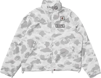 A Bathing Ape BAPE X Clot Camo Sleeve Detachable Rain Jacket White 0ZXLJM911401P-WHT