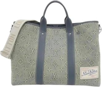 Louis Vuitton Vintage, unisex, Blauw, ONE Size, Denim, Pre-owned M22537 Tote Bag