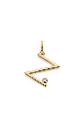 Monica Vinader Lab Grown Diamond Initial Pendant in 18K Gold Vermeil /Diamond Z at Nordstrom