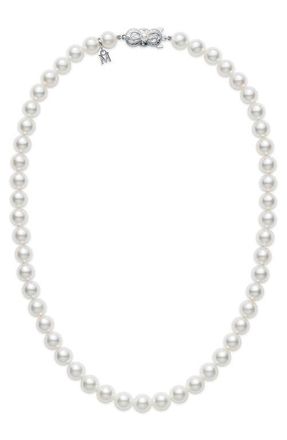 Mikimoto Essential Elements Akoya Pearl Necklace in White Gold/Pearl at Nordstrom, Size 18