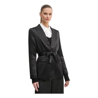Oui Jassen, Dames, Zwart, S, Leer, Blazer