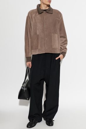 J.W.Anderson Suede Jacket, Mens, Grey