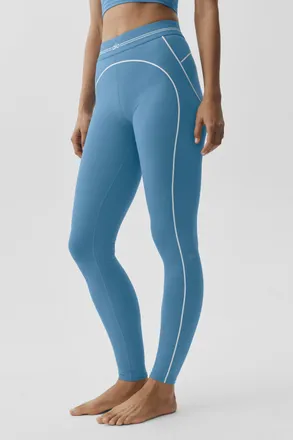 Alo | Airbrush High-Waist Heart Throb Legging in California Blue/White, Size: Medium