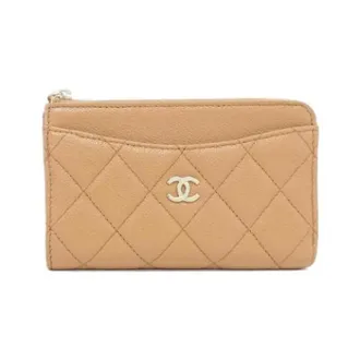 Chanel Pre-owned Wallets, female, Beige, Size: ONE SIZE Pre-owned Business Card Case