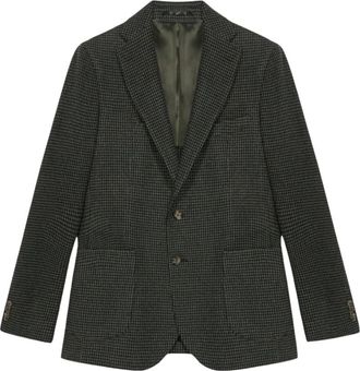 Brooks Brothers Groene Blazer van Virgin Wool-Cashmere-Mix - Heren - Blazers - Groen - 3XL - Wol - Jassen