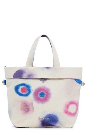 Desigual Print Canvas Shopper in Lilac at Nordstrom