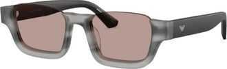 Emporio Armani Rechthoekige Zonnebril - unisex - Zonnebrillen - Grijs - 58 MM - Accessoires