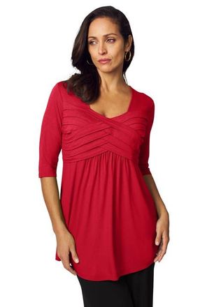 Jessica London Stretch Knit Pleated Tunic in Classic Red at Nordstrom, Size 12