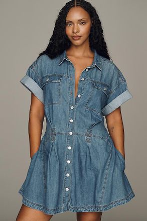 Pilcro Cotton Denim Mini Shirtdress