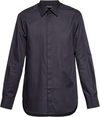 Emporio Armani Navy Blue Cotton Shirt