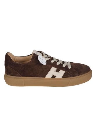 Hogan Low-Top Sneaker with Contrasting Logo and Suede Finish
