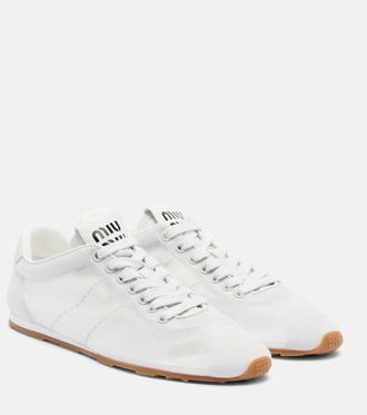 Miu Miu Plume leather-trimmed sneakers