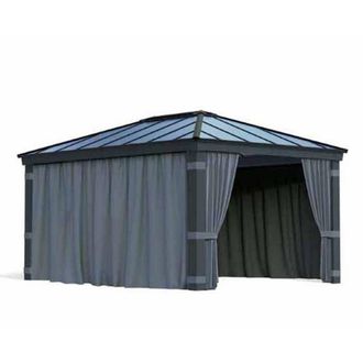 Palram Curtain Set for Dallas 12 x 16 - W440 cm (Gazebo Not Included) in Dark Grey