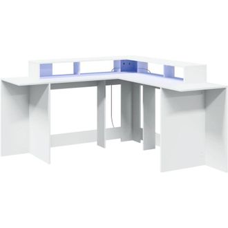 vidaXL Vidaxl - Desk with led Lights White 152x152x91 cm Engineered Wood