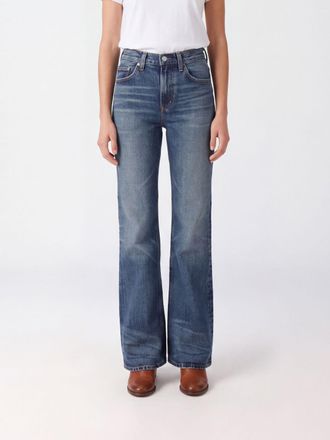 A Gold E Kick High-Waisted 5-Pocket Flared Jeans in Cotton Denim
