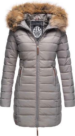 Marikoo damesjas Rose met gewatteerd design & afneembare imitatiebontkraag