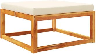 vidaXL Taburete De Jard&iacute;n Con Coj&iacute;n Madera Maciza Acacia 65x65x29 Cm Vidaxl