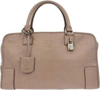Loewe Pre-owned Handbag - Dames - Vintage Handtas - Beige - ONE Size - Leer - Vintage