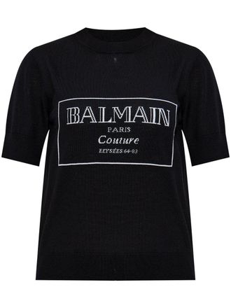 Balmain T-shirt met logoprint - Zwart