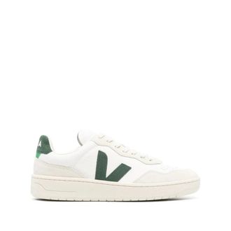 Veja V-90 O.t. Leather and Suede Trainers - male - Veja - Sneakers - White - 11 UK - Shoes