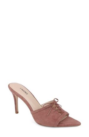 L'agence Thames II Lace Up Pointed Toe Leather Mule in Hazel Suede at Nordstrom, Size 8.5