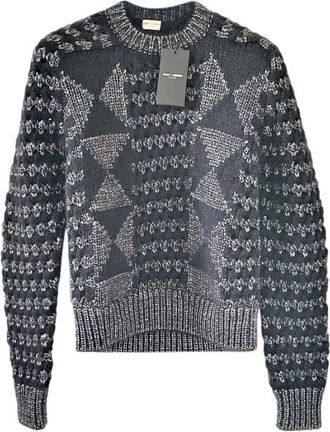Saint Laurent Lurex Knit Mohair Wool Blend Jumper Size S