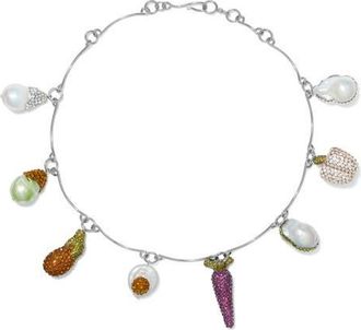 Tory Burch Curiosity Vegetable Necklace in Tory Silver /Multi at Nordstrom
