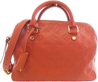 Louis Vuitton Red Color Leather Boston Bag (Pre-Owned)