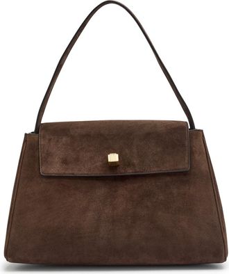 Khaite Audrey Suede top Handle bag - Dark Brown - One Size
