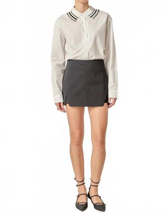 English Factory Connie Collar Top In White