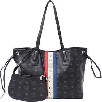 MCM Mcm Black Multi-Color Coated Canvas Tote Bag (Pre-Owned)