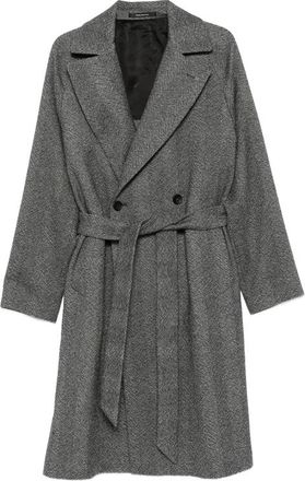 Tagliatore Herringbone-pattern Belted Coat