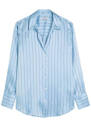 Rails Dorian Striped Silk Shirt - Blue - S (UK8-10 / S)