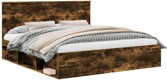 vidaXL Bed Frame Smoked Oak 180 x 200 cm Solid Pine Wood vidaXL