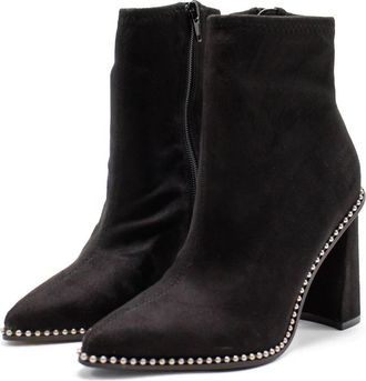 Bar III Womens Layneef Studded Block Heel Bootie In Black Mc