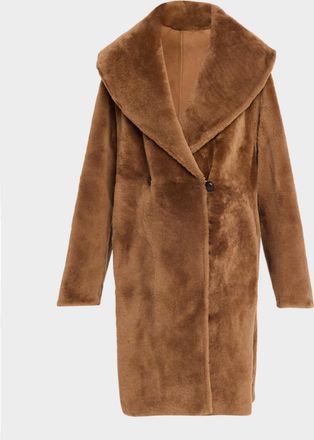 Lafayette 148 New York Oversized Reversible Shearling Coat