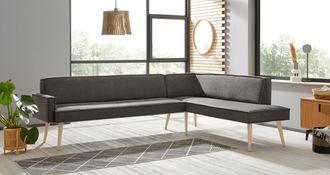 Exxpo Sofa Fashion Eckbank »Lungo, moderne Kedernaht, bequem und elegant, hoher Holzfuss« hochwertige Detailverarbeitung, frei im Raum stellbar