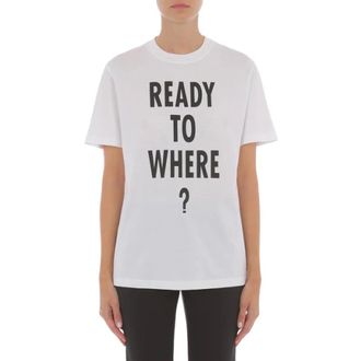 Moschino T-Shirts, female, White, Size: S Ready To Where Tshirt