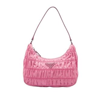 Prada Pre-owned Gathered Nylon Shoulder Bag - Dames - Pre-owned - Roze - Maat: ONE Size Nylon