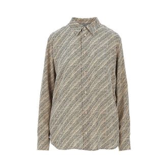 Balenciaga Silk cr&ecirc;pe shirt with Monogram print Woman 38