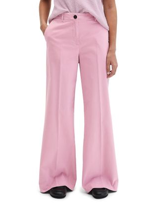 Marc O'Polo B&uuml;gelfaltenhose MARC OPOLO MARGO Wide, Damen, Gr. 34, N-Gr, soft rose, Twill, Obermaterial: 98% Baumwolle, 2% Elasthan, weit lang, Hosen B&uuml;gelfaltenho