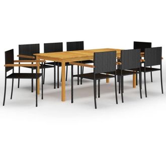 vidaXL Cena De 9 Pc Set Para Black Garden - 198714