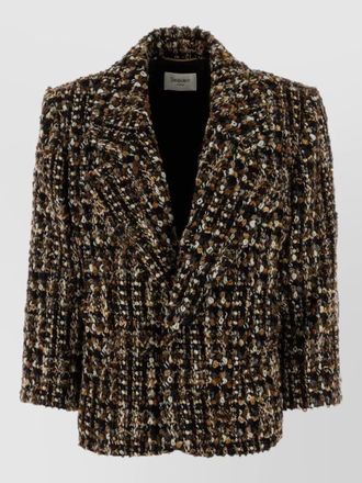 Saint Laurent tweed single breasted coat