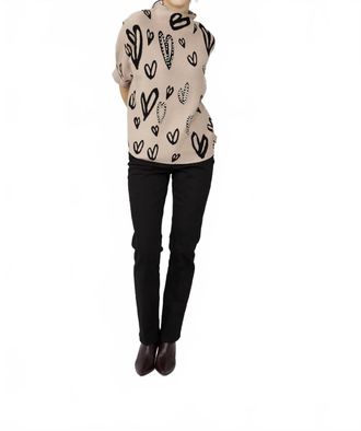 Frank Lyman Design Womens Mock Neck Sweater In Beige/black