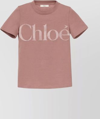 Chlo&eacute; cotton logo short-sleeve crew-neck t-shirt