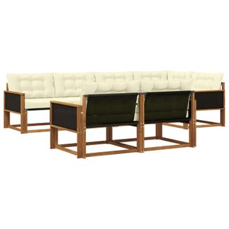 vidaXL Conjunto De Sof&aacute;s De Exterior Con Coj&iacute;n 7 Pcs Natural Y Crema Vidaxl