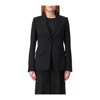 Twinset Blazers, female, Black, L, Single Button Notch Lapel Blazer