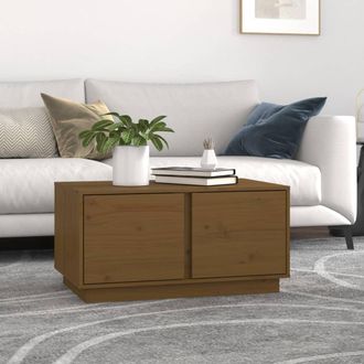 vidaXL Vidaxl - Mesa De Centro Madera Maciza De Pino Marr&oacute;n Miel 80x50x40 Cm