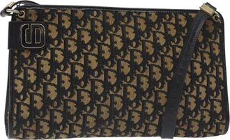 Dior Trotter Navy Canvas Shoulder Bag (Pre-Owned)