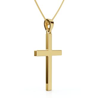 Pompeii3 14k Gold Polished Cross Pendant Necklace & 18 14k Chain
